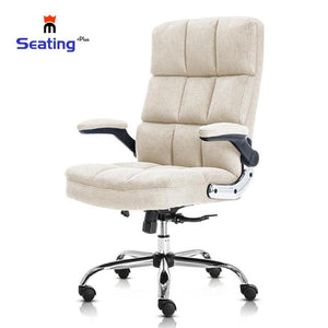 Open image in slideshow, High Back Home Office Chair Fabric Computer Desk Chair Adjustable Hight with Movable Armrest
