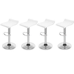 Open image in slideshow, Set of 4 Modern Dining Chairs Soft PU Leather Counter Bar Stools Adjustable Chrome Swivel Stool for Kitchen Pub Salon Office
