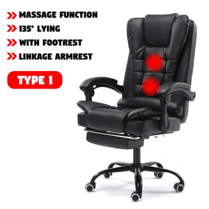 Open image in slideshow, Computer Adjustable Office Chair Gaming Leather Executive Swivel Gamer Chair Lifting Rotatable Armchair

