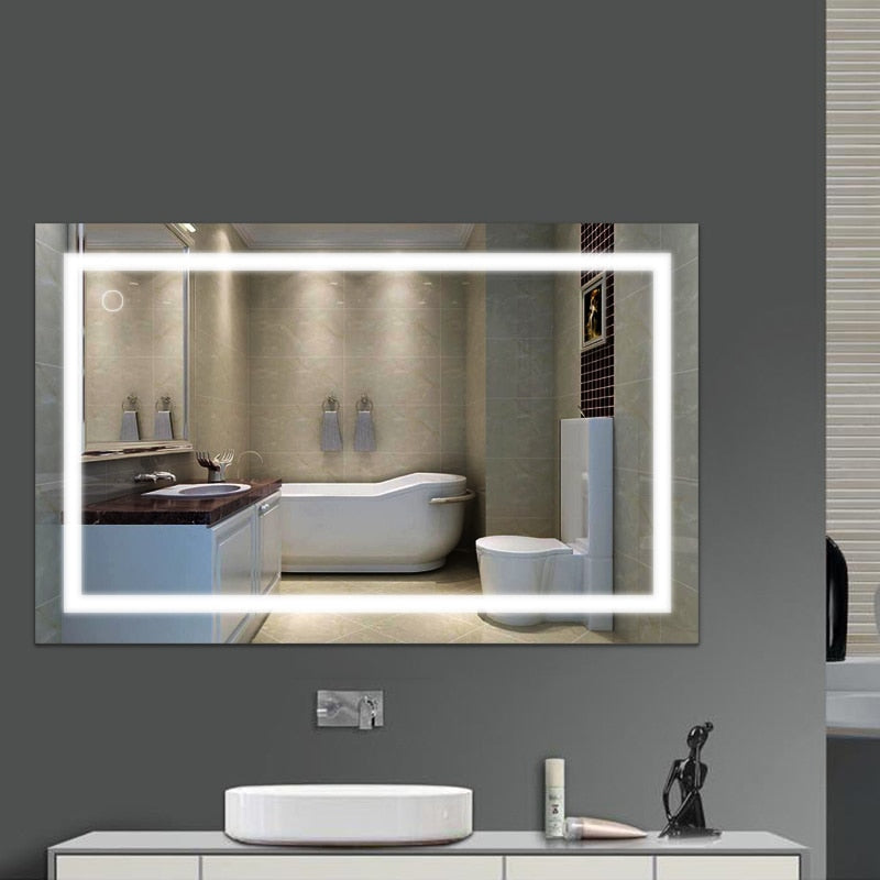 Rectangular Bath Bathroom Mirror Anti Fog Mirror Beauty Makeup Light W –  Malynn Made