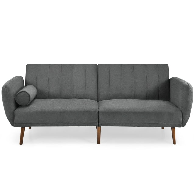 Giantex Convertible Futon Sofa Bed Adjustable Couch Sleeper w/ Wood Le –  Malynn Made